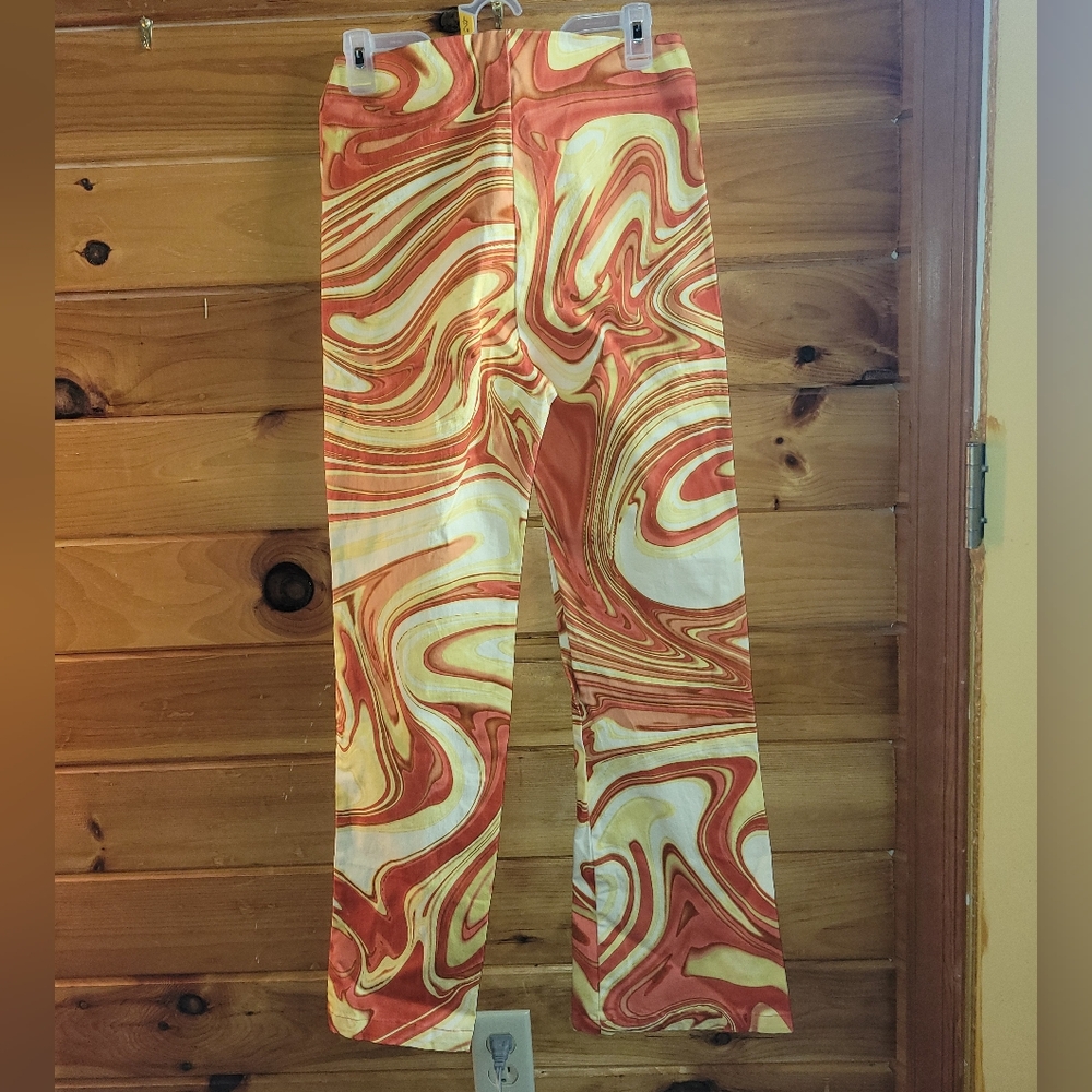 💰⏳️Hosbjerg funky print flare pants size large